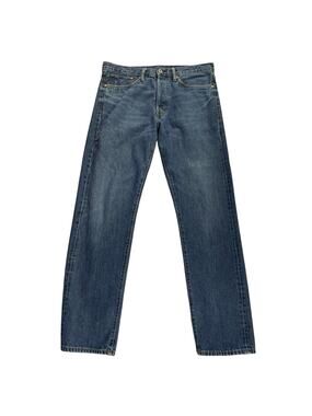 H&M & Denim Blue Jeans Men's 33 (Fits 34x32) Button Fly All Cotton Straight Leg